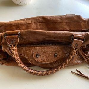 Balenciaga Marron Chèvre Leather Motorcycle Bag